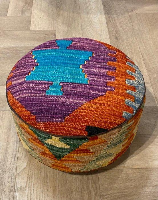 Poef - Wol, Hout, Antiek en Kunst, Kunst | Niet-Westerse kunst