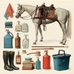 Artxlife - Horse Care Vintage Color Illustration (Lot of 3)