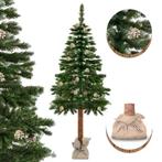 Luxe kunstkerstboom - 180 cm - met houten stam, dennenapp..., Diversen, Kerst, Ophalen of Verzenden, Nieuw