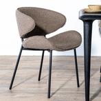 *WOONWINKEL* Eleonora Tess Boucle Eetkamerstoel Ronde Rug Br, Huis en Inrichting, Stoelen, Verzenden, Nieuw, Bruin