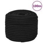 vidaXL Werktouw 14 mm 100 m polyester zwart, Verzenden, Nieuw