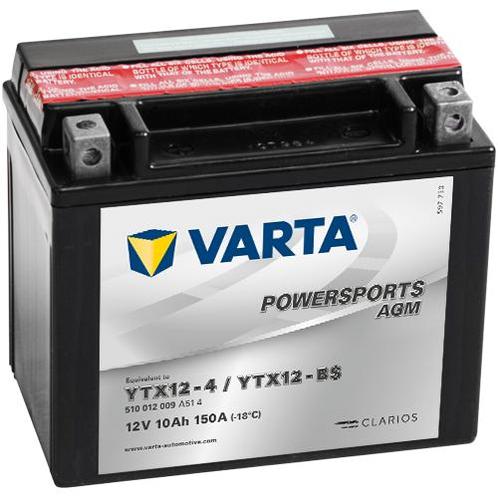 Varta Powersports AGM YTX12-BS accu | 510 012 009 | 12V 10Ah, Auto-onderdelen, Accu's en Toebehoren, Ophalen of Verzenden