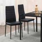 Moderne Eetkamerstoel Loja - 2-Delig - Zwart - Kunstleer, Huis en Inrichting, Stoelen, Verzenden, Nieuw