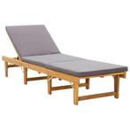 vidaXL Ligbed met kussen inklapbaar massief acaciahout, Tuin en Terras, Verzenden, Nieuw