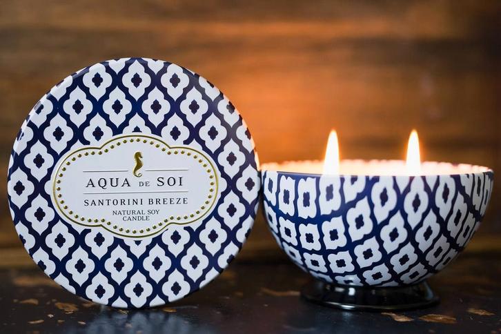 The SOi Company - Lusso  - Santorini Breeze soja geurkaars, Huis en Inrichting, Woonaccessoires | Kandelaars en Kaarsen, Verzenden