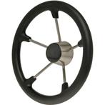 Rvs Stuurwiel Boot 355mm met Zwarte Polyurethaan Grip, Ophalen of Verzenden, Nieuw