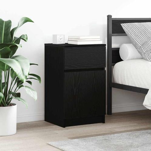 vidaXL Nachtkastje 39x35x65 cm bewerkt hout zwart, Huis en Inrichting, Slaapkamer | Nachtkastjes, Nieuw, Hout, Verzenden