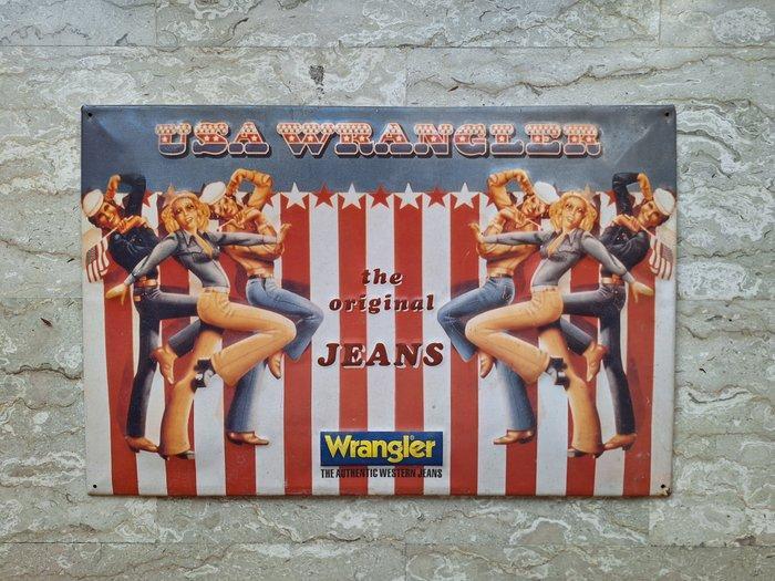 Wrangler - Reclamebord - Metaal, Antiek en Kunst, Antiek | Wandborden en Tegels