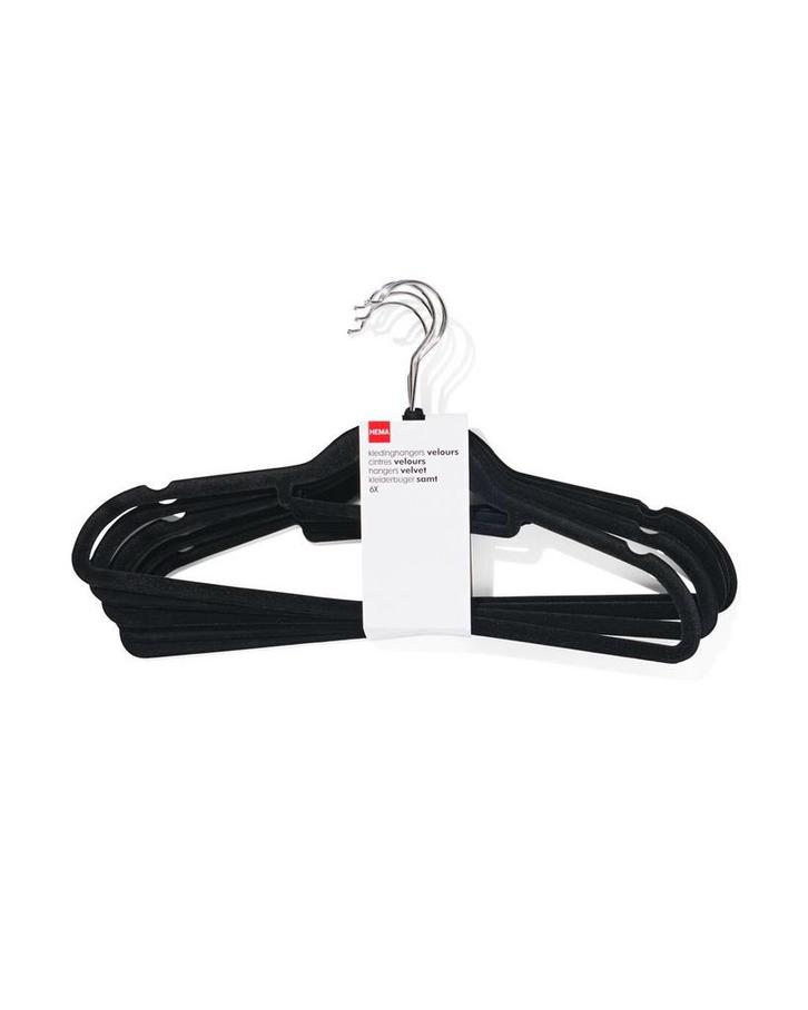 HEMA Kledinghanger velours zwart - 6 stuks, Huis en Inrichting, Kasten | Kledingkasten, Nieuw, Verzenden
