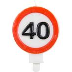 Kaars 40 Jaar Verkeersbord, Hobby en Vrije tijd, Feestartikelen, Verzenden, Nieuw