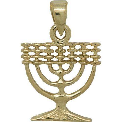 Menorah hangertje, mooi zilver met geelgoud verguld Menor..., Sieraden, Tassen en Uiterlijk, Kettinghangers, Nieuw, Verzenden