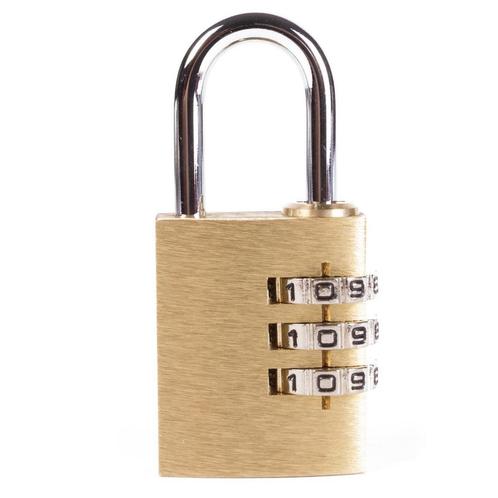 Tri-Circle Compact hangslot met cijfercode - messing - 30..., Doe-het-zelf en Verbouw, IJzerwaren en Bevestigingsmiddelen, Nieuw