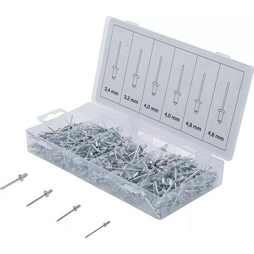 Popnagel assortiment | aluminium | 2,4 - 4,8 mm | 400-dlg., Auto diversen, Autogereedschap, Nieuw, Verzenden