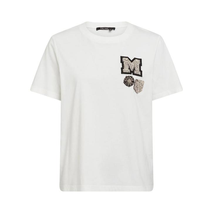Marc Aurel • wit t-shirt met patches • 36, Kleding | Dames, Tops, Wit, Nieuw, Maat 36 (S), Verzenden