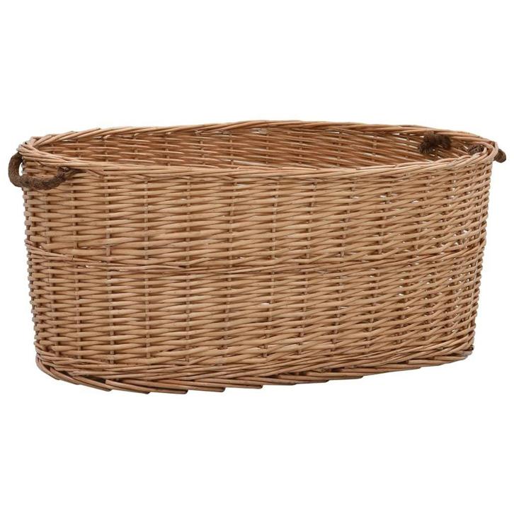 Wilgenhout Houtmand 78x54x34cm | OP = OP, Huis en Inrichting, Woonaccessoires | Schalen en Manden, Rechthoekig, Nieuw, Hout, Mand