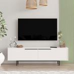 TV meubel Urejovle 160x35,5x45 cm wit en zwart [en.casa], Huis en Inrichting, Kasten | Televisiemeubels, Verzenden, Nieuw