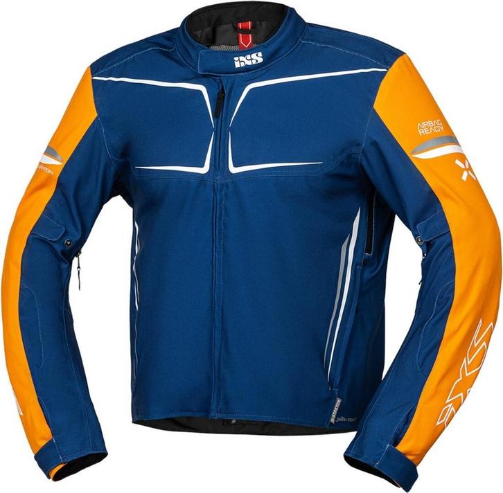 IXS TS-Pro ST+ Waterdichte Blauw Oranje Textiele Motorjas, Motoren, Kleding | Motorkleding, Heren, Nieuw met kaartje, Jas | textiel
