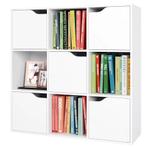 Nieuwe Witte Getone Boekenkast - 9 vakken Houten Stelling, Verzenden