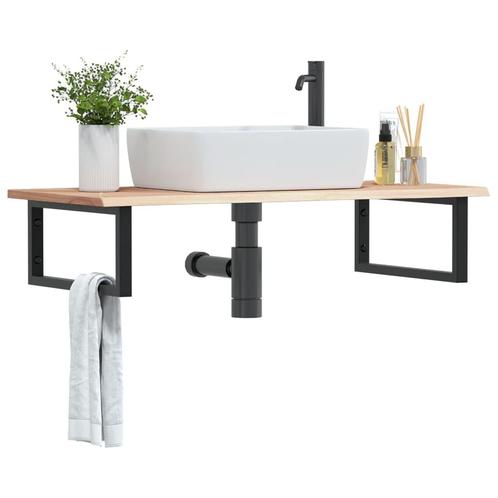 vidaXL Badkamer wandschap staal en massief eikenhout, Huis en Inrichting, Tafels | Kaptafels, Nieuw, Verzenden