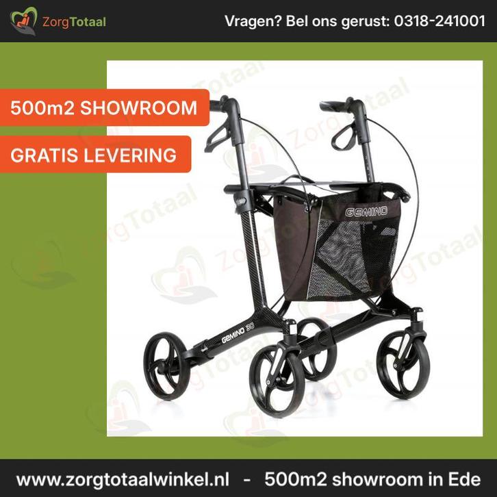 Rollator Sunrise Medical Gemino 30 Carbon - Modern en lich.., Diversen, Rollators, Nieuw, Ophalen of Verzenden