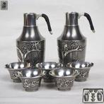 Japanse pewter sake set – met de hand gemaakte tinnen, Antiek en Kunst