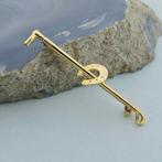 Gouden broche van een hoefijzer (vintage, veer broche, veer), Sieraden, Tassen en Uiterlijk, Broches, Ophalen of Verzenden, Gebruikt