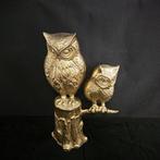 Gilde Handwerk - sculptuur, Uilen op boomstam - 3 kg - 41 cm