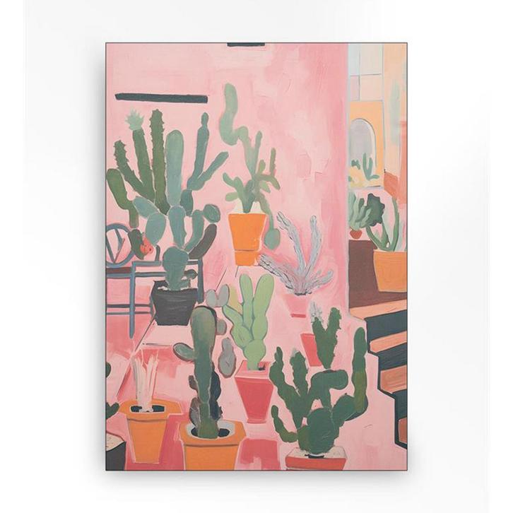*WOONWINKEL* Urban Cotton Cactus Party Wandkleed In Frame L, Huis en Inrichting, Woonaccessoires | Overige, Nieuw, Verzenden