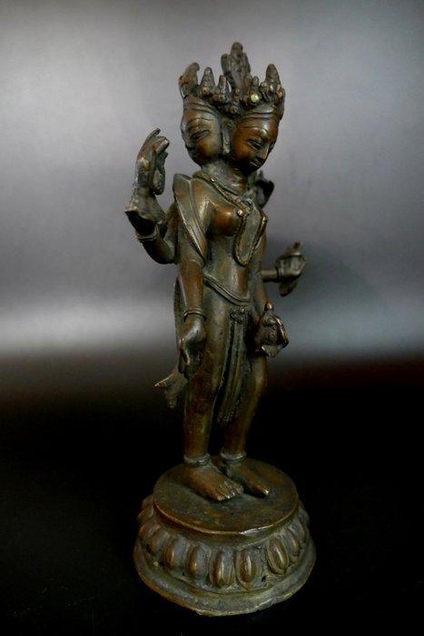 Lokeshvara Amoghapasha - Brons, Koper - Nepal, Antiek en Kunst, Antiek | Overige Antiek