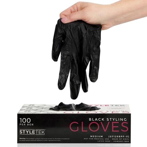 Styletek Vinyl Zwarte Handschoenen Poeder- & Latexvrij -, Sieraden, Tassen en Uiterlijk, Uiterlijk | Haarverzorging, Overige typen