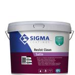 Sigma Resist Clean Satin - Wit - 10 liter (Muurverf latex), Wit, Nieuw, Ophalen of Verzenden, Verf