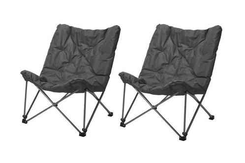 Set van 2 gewatteerde campingstoelen met draagtassen, Tuin en Terras, Overige Tuin en Terras