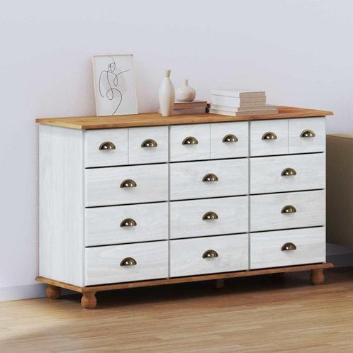 vidaXL Ladekast ASKIM Wit 79 x 40 x 133.5 cm Massief, Kinderen en Baby's, Kinderkamer | Commodes en Kasten, Nieuw, Verzenden