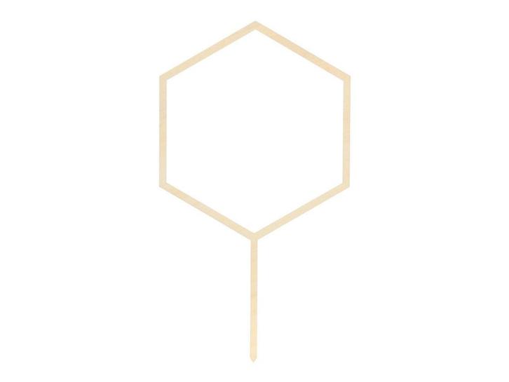 Taarttopper Hexagon Hout 24cm, Hobby en Vrije tijd, Feestartikelen, Nieuw, Verzenden