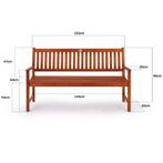 Tuinbank Maxima Eucalyptushout 152x55x90cm FSC-gecertific..., Tuin en Terras, Tuinsets en Loungesets, Verzenden, Nieuw