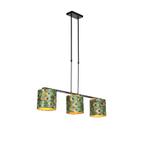 Hanglamp met velours kappen pauw met goud 20cm - Combi 3, Nieuw, Overige materialen, Klassiek / Antiek, 75 cm of meer