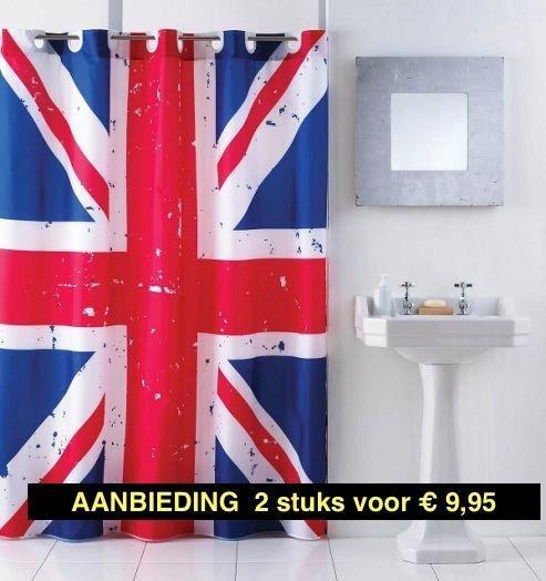 Sealskin - AA - Sealskin Douchegordijn Union Jack AANBIEDING, Doe-het-zelf en Verbouw, Sanitair, Nieuw, Ophalen of Verzenden