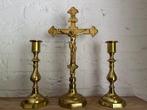 Crucifix (3) - Brons, Messing - 1950-1960 - Kruisbeeld met, Antiek en Kunst