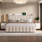 Gestoffeerd opbergbed met LED USB en 4 lades 140–180x200, Verzenden, Nieuw