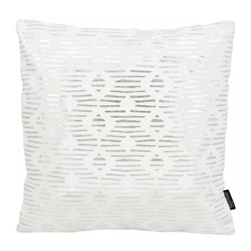 Java Silver / White | 45 x 45 cm | Kussenhoes | Katoen, Huis en Inrichting, Woonaccessoires | Kussens, Verzenden