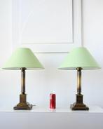 Tafellamp - Twee prachtige high end XL gietijzeren messing