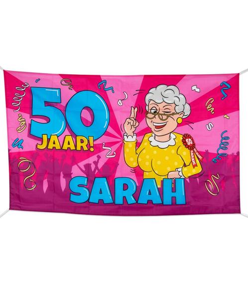Gevelvlag Sarah Cartoon (90x150cm), Kleding | Dames, Carnavalskleding en Feestkleding, Nieuw, Ophalen of Verzenden