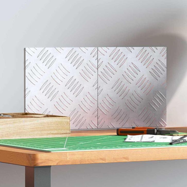 vidaXL Trap Tread Vierkant 2 pcs Zilver 20 x 20 cm Aluminium, Doe-het-zelf en Verbouw, Ladders en Trappen, Nieuw, Verzenden