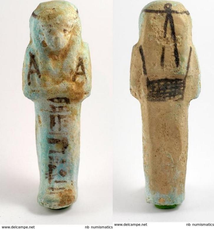 Ca 1085-713bc Egypt Tip 21/22th Dynasty blue faience shab..., Postzegels en Munten, Munten | Europa | Niet-Euromunten, Verzenden