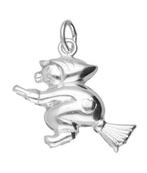 Zilveren Heks op bezem hol kettinghanger, Sieraden, Tassen en Uiterlijk, Verzenden, Nieuw