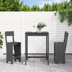 vidaXL 3-delige Tuinbarset massief grenenhout grijs, Verzenden, Nieuw, 3 zitplaatsen