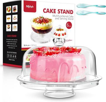 6-in-1 Cake Stand met Deksel – Taart en Saladeschaal in Eén beschikbaar voor biedingen