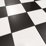 Dambord vloertegels zwart wit 20x20 | keramische schaakbord, Nieuw, Verzenden