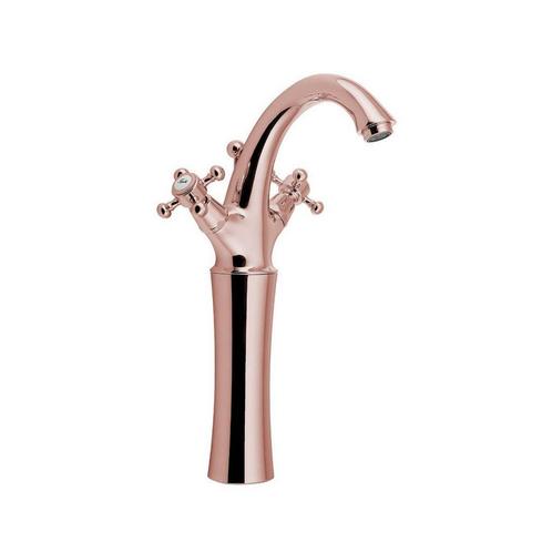 Wastafelmengkraan Sapho Antea 2-knop Gebogen Hoog 30 cm Rose, Doe-het-zelf en Verbouw, Sanitair, Kraan, Nieuw, Ophalen of Verzenden