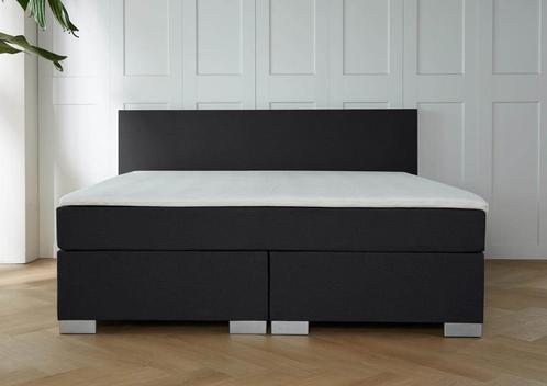 ACTIE! Boxspring Barcelona 160 200 Zwart, Huis en Inrichting, Slaapkamer | Boxsprings, 160 cm, 200 cm, Zwart, Tweepersoons, Nieuw